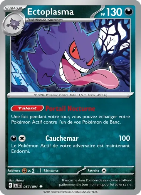 Carte Pokémon Ectoplasma 057/091, extension Destinées de Paldea
