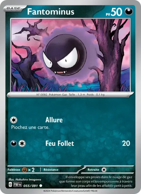 Carte Pokémon Fantominus 055/091, extension Destinées de Paldea