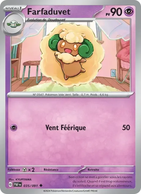 Carte Pokémon Farfaduvet 035/091, extension Destinées de Paldea