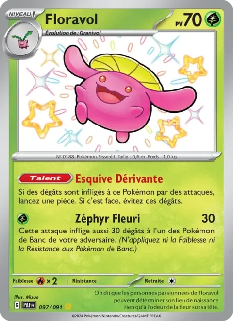 Carte Pokémon Floravol 097/091, extension Destinées de Paldea