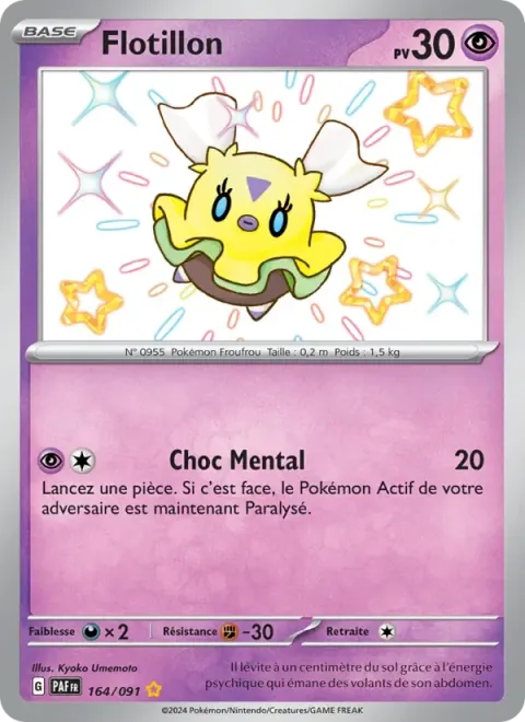 Carte Pokémon Flotillon 164/091, extension Destinées de Paldea