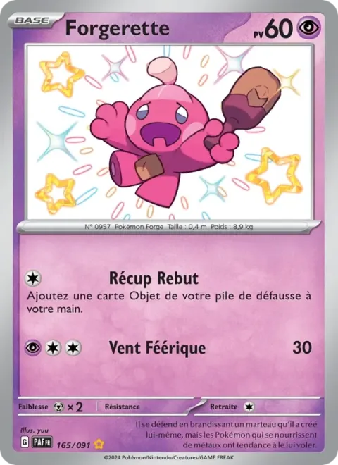 Carte Pokémon Forgerette 165/091, extension Destinées de Paldea