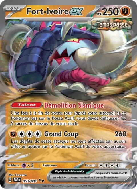 Carte Pokémon Fort-Ivoire-ex 053/091, extension Destinées de Paldea