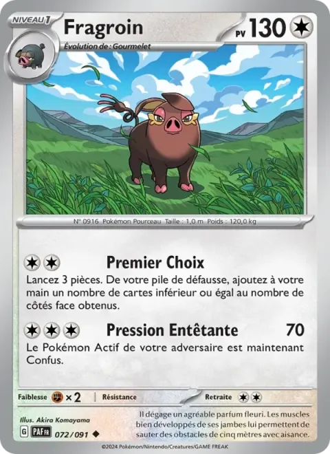 Carte Pokémon Fragroin 072/091, extension Destinées de Paldea
