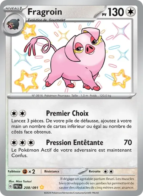 Carte Pokémon Fragroin 208/091, extension Destinées de Paldea