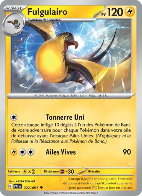 Carte Pokémon Fulgulairo 022/091, extension Destinées de Paldea