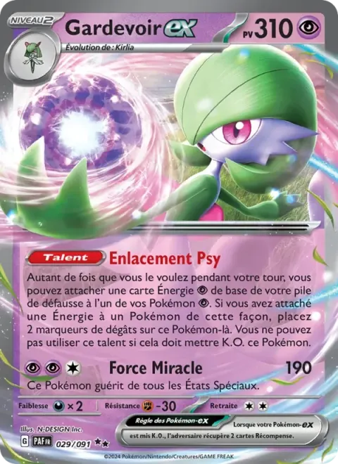 Carte Pokémon Gardevoir-ex 029/091, extension Destinées de Paldea