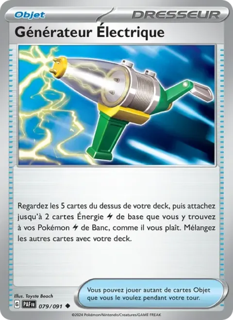 Carte Pokémon Générateur Électrique 079/091, extension Destinées de Paldea