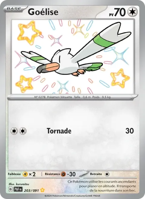 Carte Pokémon Goélise 203/091, extension Destinées de Paldea