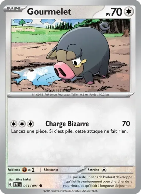 Carte Pokémon Gourmelet 071/091, extension Destinées de Paldea