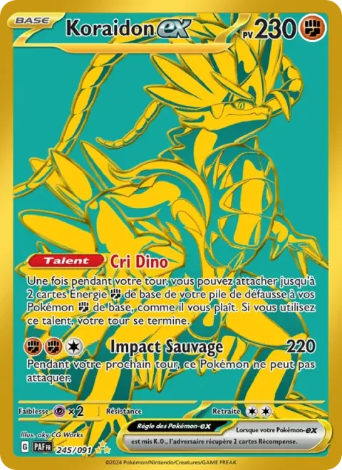 Carte Pokémon Koraidon-ex 245/091, extension Destinées de Paldea