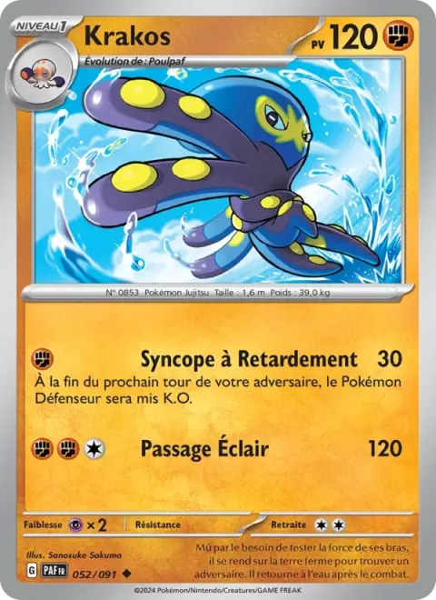 Carte Pokémon Krakos 052/091, extension Destinées de Paldea