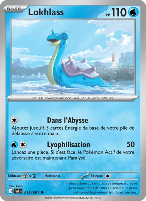 Carte Pokémon Lokhlass 016/091, extension Destinées de Paldea