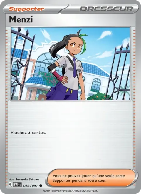 Carte Pokémon Menzi 082/091, extension Destinées de Paldea