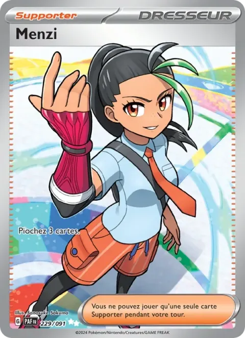 Carte Pokémon Menzi 229/091, extension Destinées de Paldea