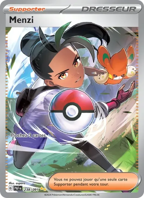 Carte Pokémon Menzi 238/091, extension Destinées de Paldea