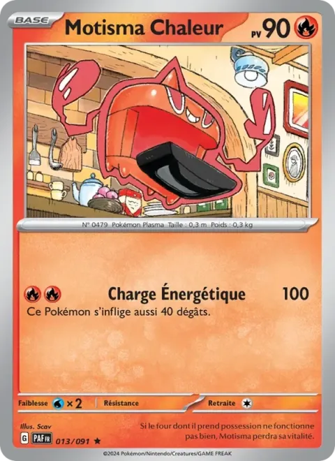 Carte Pokémon Motisma Chaleur 013/091, extension Destinées de Paldea
