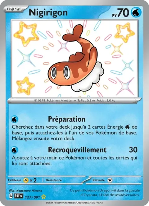 Carte Pokémon Nigirigon 127/091, extension Destinées de Paldea