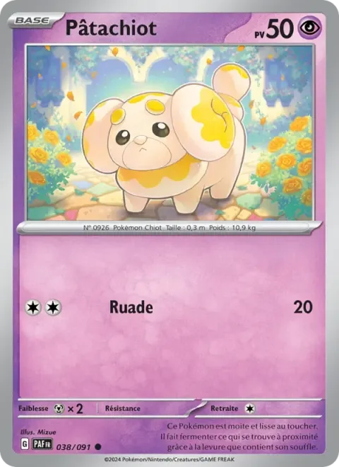 Carte Pokémon Pâtachiot 038/091, extension Destinées de Paldea