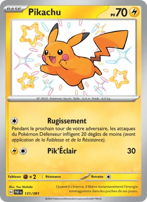 Carte Pokémon Pikachu 131/091, extension Destinées de Paldea