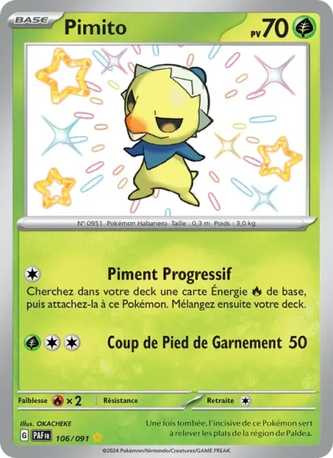 Carte Pokémon Pimito 106/091, extension Destinées de Paldea