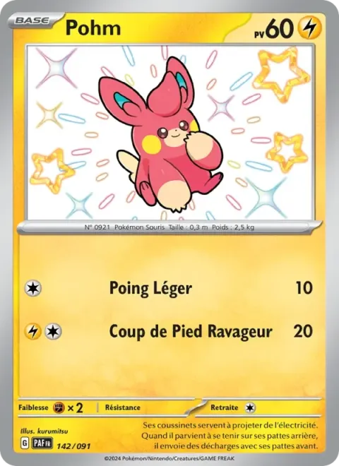 Carte Pokémon Pohm 142/091, extension Destinées de Paldea