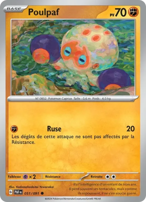 Carte Pokémon Poulpaf 051/091, extension Destinées de Paldea