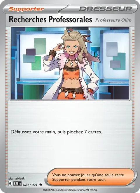 Carte Pokémon Recherches Professorales 087/091, extension Destinées de Paldea