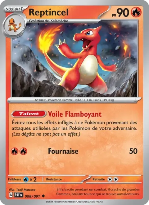 Carte Pokémon Reptincel 008/091, extension Destinées de Paldea