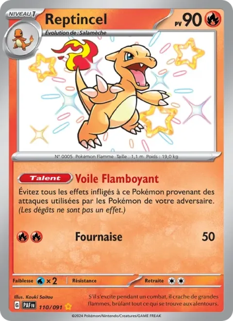Carte Pokémon Reptincel 110/091, extension Destinées de Paldea