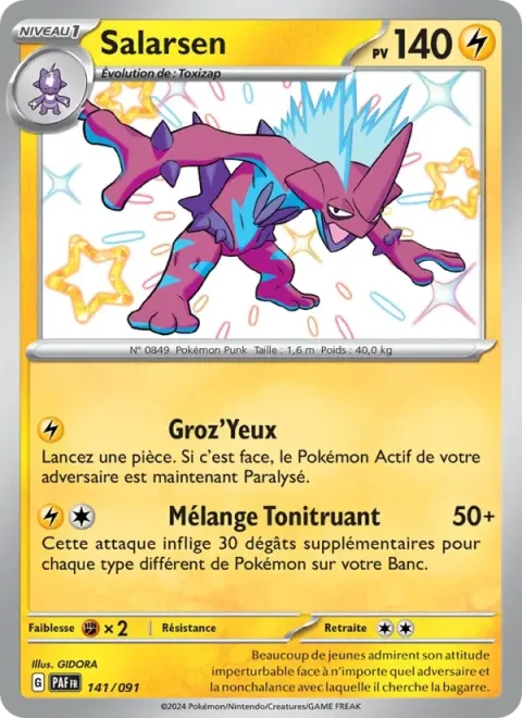 Carte Pokémon Salarsen 141/091, extension Destinées de Paldea