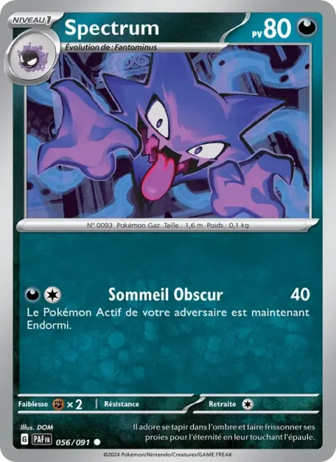 Carte Pokémon Spectrum 056/091, extension Destinées de Paldea