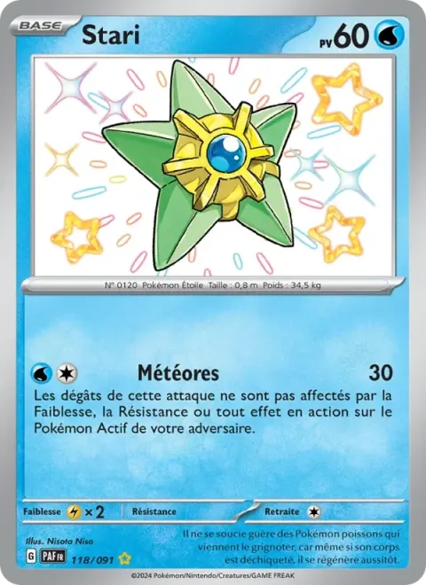 Carte Pokémon Stari 118/091, extension Destinées de Paldea