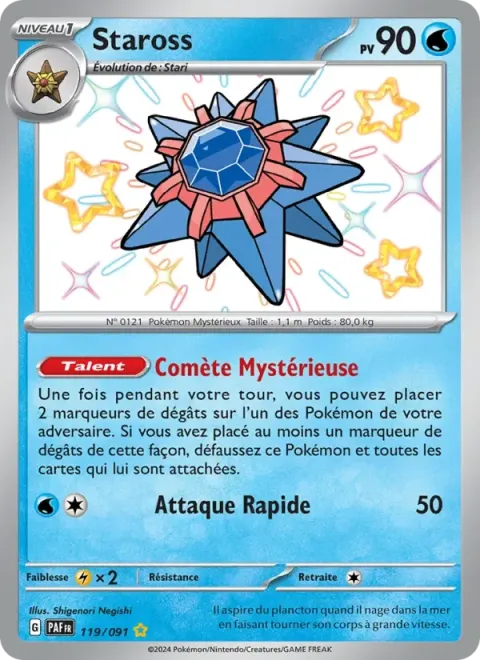 Carte Pokémon Staross 119/091, extension Destinées de Paldea