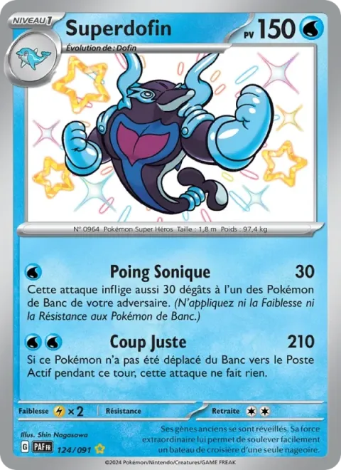 Carte Pokémon Superdofin 124/091, extension Destinées de Paldea