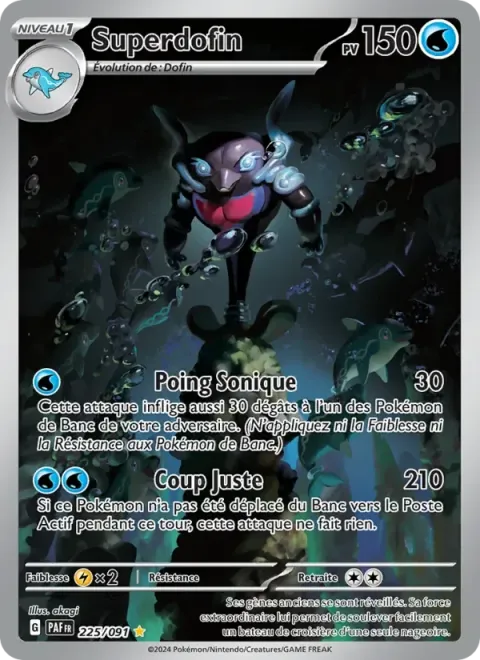 Carte Pokémon Superdofin 225/091, extension Destinées de Paldea