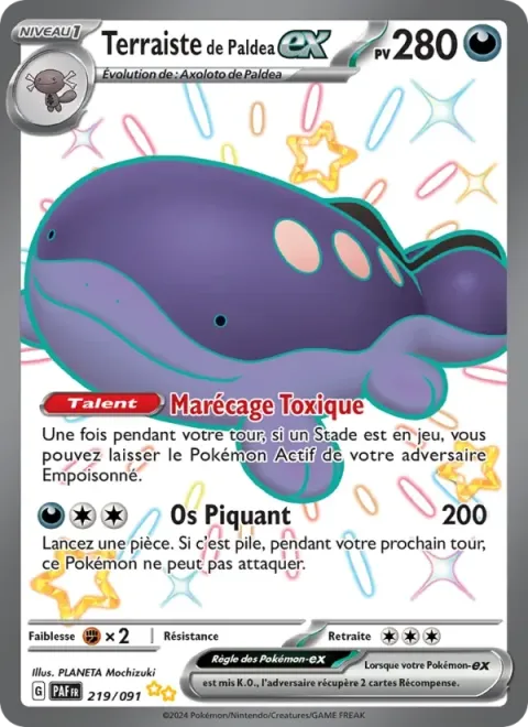 Carte Pokémon Terraiste de Paldea-ex 219/091, extension Destinées de Paldea