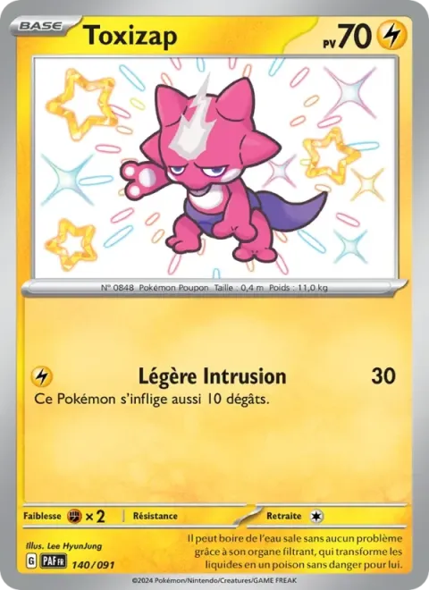 Carte Pokémon Toxizap 140/091, extension Destinées de Paldea