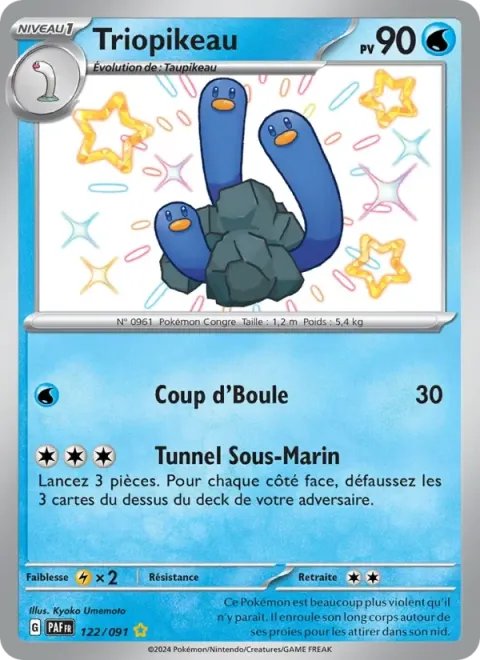 Carte Pokémon Triopikeau 122/091, extension Destinées de Paldea