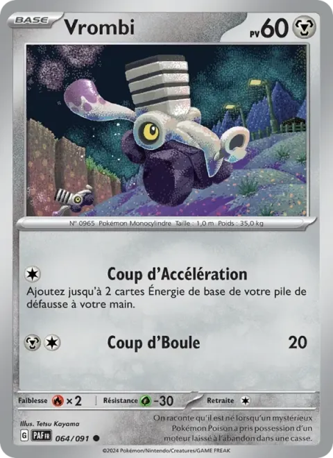 Carte Pokémon Vrombi 064/091, extension Destinées de Paldea