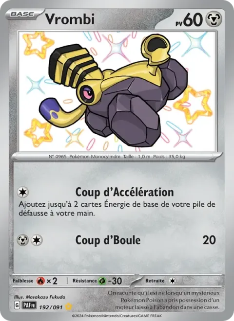 Carte Pokémon Vrombi 192/091, extension Destinées de Paldea