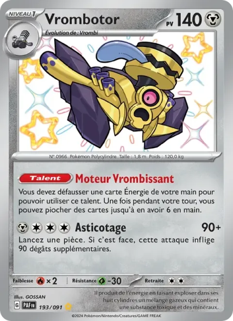 Carte Pokémon Vrombotor 193/091, extension Destinées de Paldea
