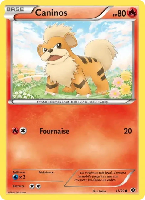 Carte Pokémon Caninos 011/099, extension Destinées Futures
