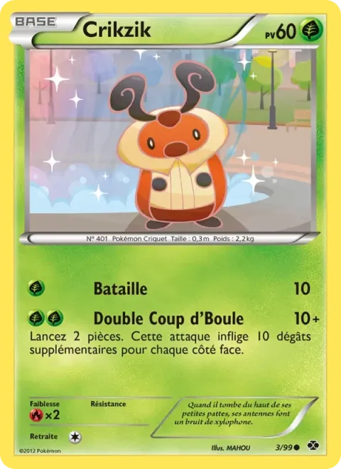 Carte Pokémon Crikzik 003/099, extension Destinées Futures