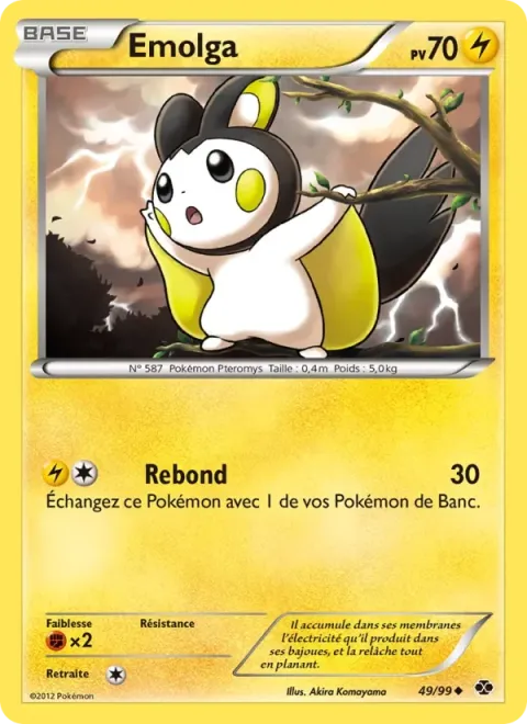 Carte Pokémon Emolga 049/099, extension Destinées Futures