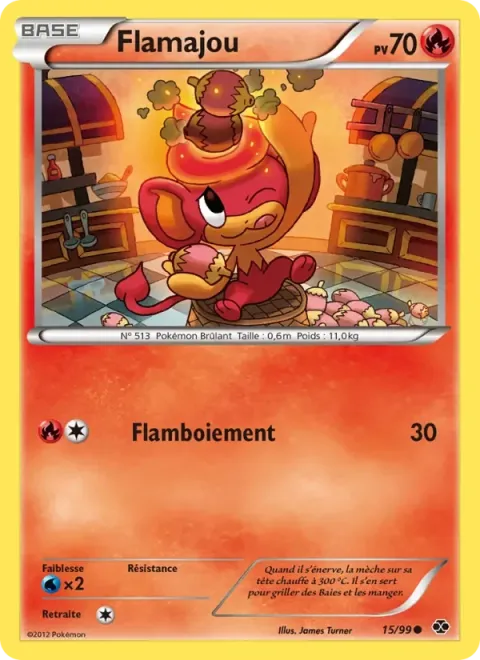 Carte Pokémon Flamajou 015/099, extension Destinées Futures