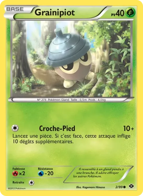 Carte Pokémon Grainipiot 002/099, extension Destinées Futures