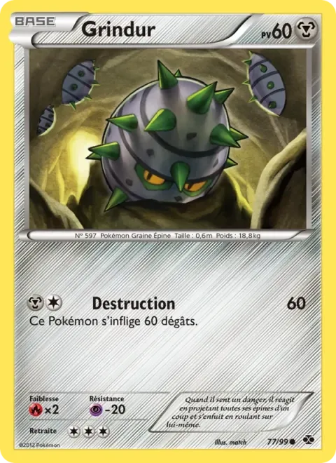 Carte Pokémon Grindur 077/099, extension Destinées Futures