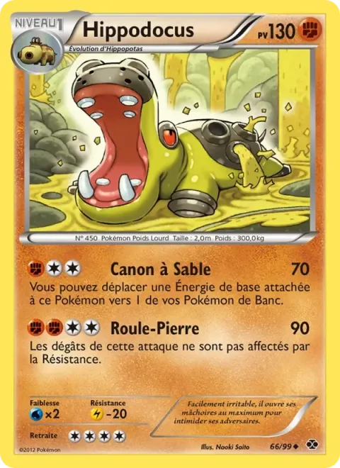 Carte Pokémon Hippodocus 066/099, extension Destinées Futures