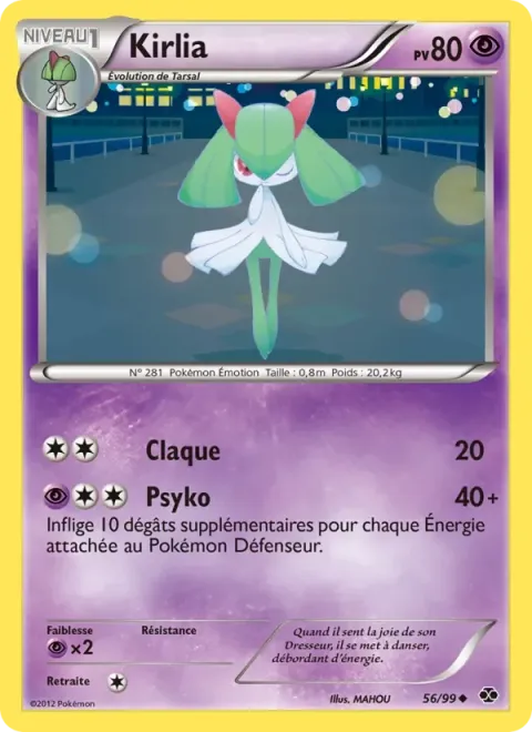 Carte Pokémon Kirlia 056/099, extension Destinées Futures